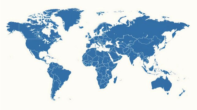 world mapd on a white background