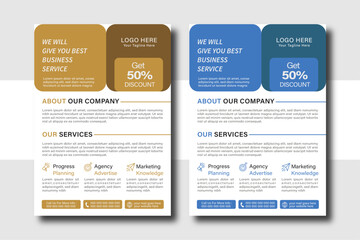 Creative and clean corporate flier template. Vector illustration.Modern presentation card with a4 size.