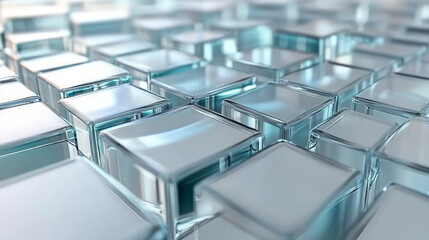 Abstract transparent cube technology business background