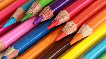 Fototapeta premium Color pencils on a white background