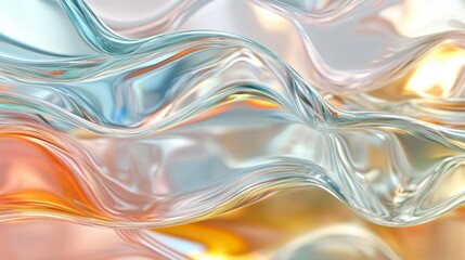 Obraz premium Abstract wavy glass shapes background featuring fluid curves and smooth textures
