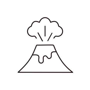 recommend clip art: かわいい火山噴火の白黒アイコン