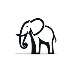 Elephant outline minimalism. Vector drawing.
