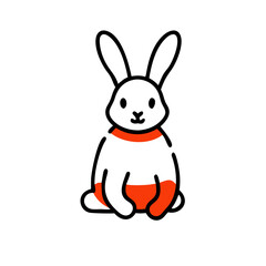 Obraz premium Cute bunny wearing a sweater sitting