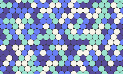 Abstract polka dot pattern with geometric circles, perfect for seamless textile prints, wallpaper, or modern poster backgrounds. A trendy and creative vector design.