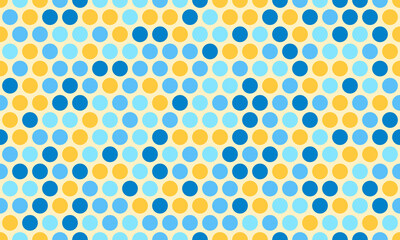 Seamless spotted pattern with colorful round shapes, ideal for abstract backgrounds, wallpaper, or textile prints with a geometric touch.