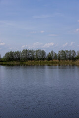 a beautiful lake against the blue sky