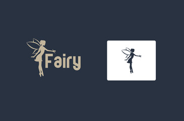 Minimalist Fairy Wings Logo, Elegant and Enchanting Design