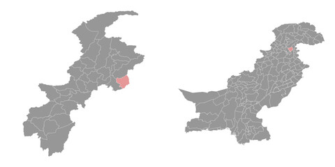 Abbottabad district map, administrative division of Pakistan. Vector illustration.