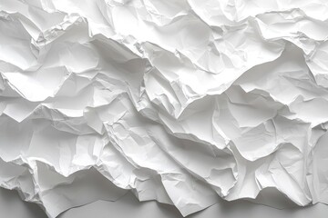 Obraz premium Crumpled white paper with textured folds and creases in an abstract arrangement Generative AI