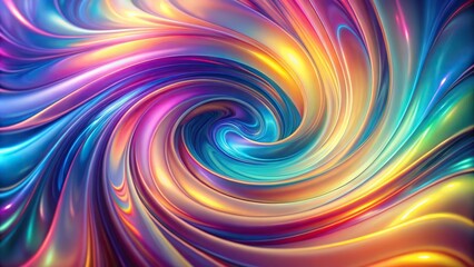 Wide-Angle Abstract Multicolored Holographic swirl background