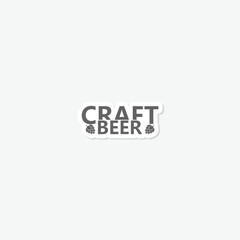 Craft beer icon sticker isolated on gray background