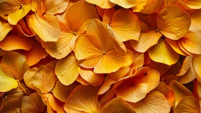 A close-up of vibrant orange flower petals, showcasing their intricate texture and delicate beauty