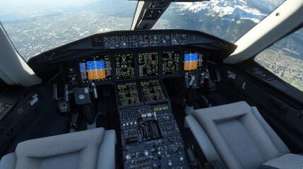 The cockpit of the Challenger 650 is a blend of modern sophistication and advanced technology, featuring sleek, ergonomic designs. 
