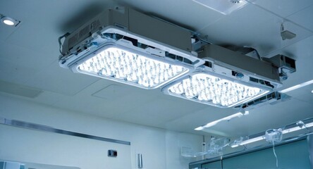 Bright hospital ward with clean surfaces, empty beds, and sunlight pouring in.