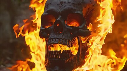 burning fire in the skull - Powered by Adobe
