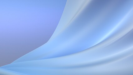 Matte twisted gentle curve in blue and white gradient, representing the delicacy of modern art with elegant and modern 3D rendering in an abstract background.