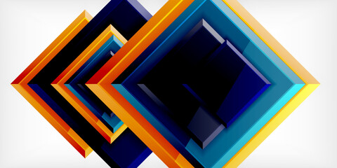 Colorful squares with reflections abstract background design. Vector Illustration For Wallpaper, Banner, Background, Card, Book Illustration, landing page