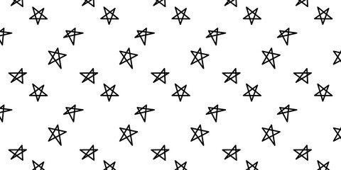 Hand drawn star seamless pattern with various size type and variant. For background use. 
