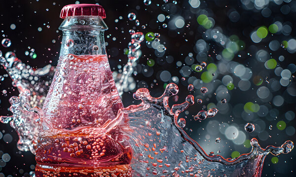 A Dynamic Moment of a Massive Explosion Erupting from a Soda Bottle