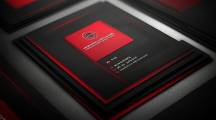 Luxurious Red and Black Business Card Template.



