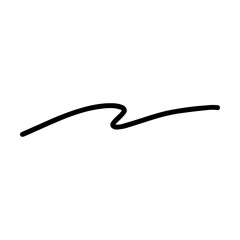 Hand drawn curly swish icon vector illustration, paint brush design element of swash, swoosh underline swirl squiggle stroke illustration 