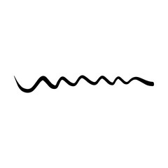 Hand drawn curly swish icon vector illustration, paint brush design element of swash, swoosh underline swirl squiggle stroke illustration 