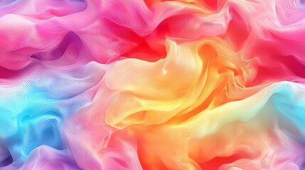 Colorful gradient mesh, abstract fluid design, 3D illustration