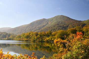 須川湖　栗駒山
湖の周り遊歩道一周20分散歩道があります