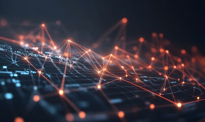 Futuristic Stock Market Chart with Glowing Data or Dynamic Financial Timeline for graphic background