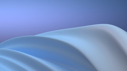 Obraz premium Matte twisted gentle curve in blue and white gradient, luxurious and modern lines, elegant and modern 3D rendering of an abstract background.