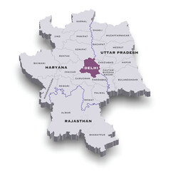Delhi NCR 3d map, Map of the National Capital Region, India