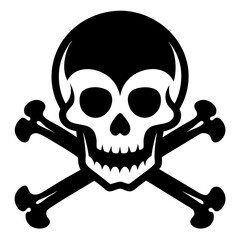 Skull And Crossbones Silhouette  vector illustration