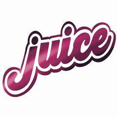 Fototapeta premium Juice lettering. Modern linear calligraphy design for Juice label. Pink illustration.hand written lettering, juice logo, label or badge for groceries, fruit stores, packaging and advertising.