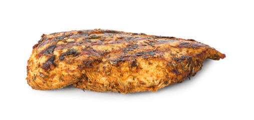 Tasty grilled chicken breast isolated on white