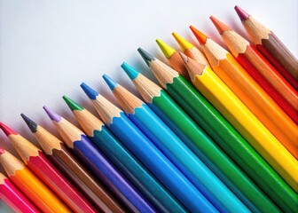 Fototapeta premium Enhance your creative environment using minimalist pencil crayon art, bringing vibrant simplicity and inspiring energy, while ensuring an organized and tranquil atmosphere for productivity.