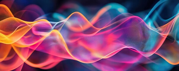Vibrant light waves cascade in colorful patterns, perfect for any design-focused project.