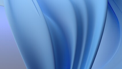 Fototapeta premium An elegant and modern 3D rendering of an abstract background featuring a matte twisted gentle curve in a blue and white gradient, representing the artistic quality of contemporary art curves.