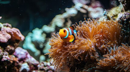 Colorful Clownfish in Vibrant Anemone Habitat