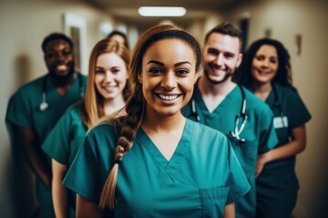 Obraz premium Young nursing hospital standing portrait.