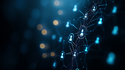 Holographic HR system, virtual employee profiles, futuristic interface, 3D illustration