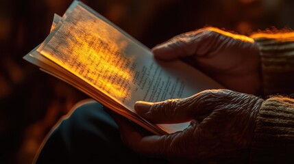 Close-Up of Hands Holding a Memorial Program