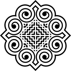 The spiral lines are designed in an ancient Hmong pattern similar to a shell pattern and combined with a modern design.