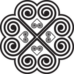 The spiral lines are designed in an ancient Hmong pattern similar to a shell pattern and combined with a modern design.