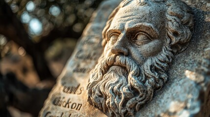 Philosophical Quote of Socrates Close Up