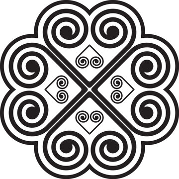 The spiral lines are designed in an ancient Hmong pattern similar to a shell pattern and combined with a modern design.