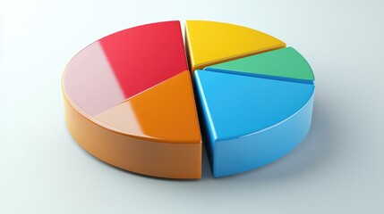 Obraz premium Colorful Pie Chart on Light Background
