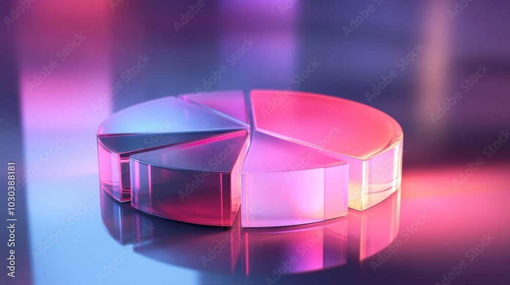 Poster colorful transparent pie chart design element