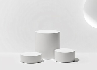Elegant White Podium Display for Product Presentation in 3D Design