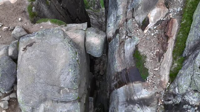 Norway Kjerag mountains rocks travel Landscape fjord aerial view from Kjeragbolten